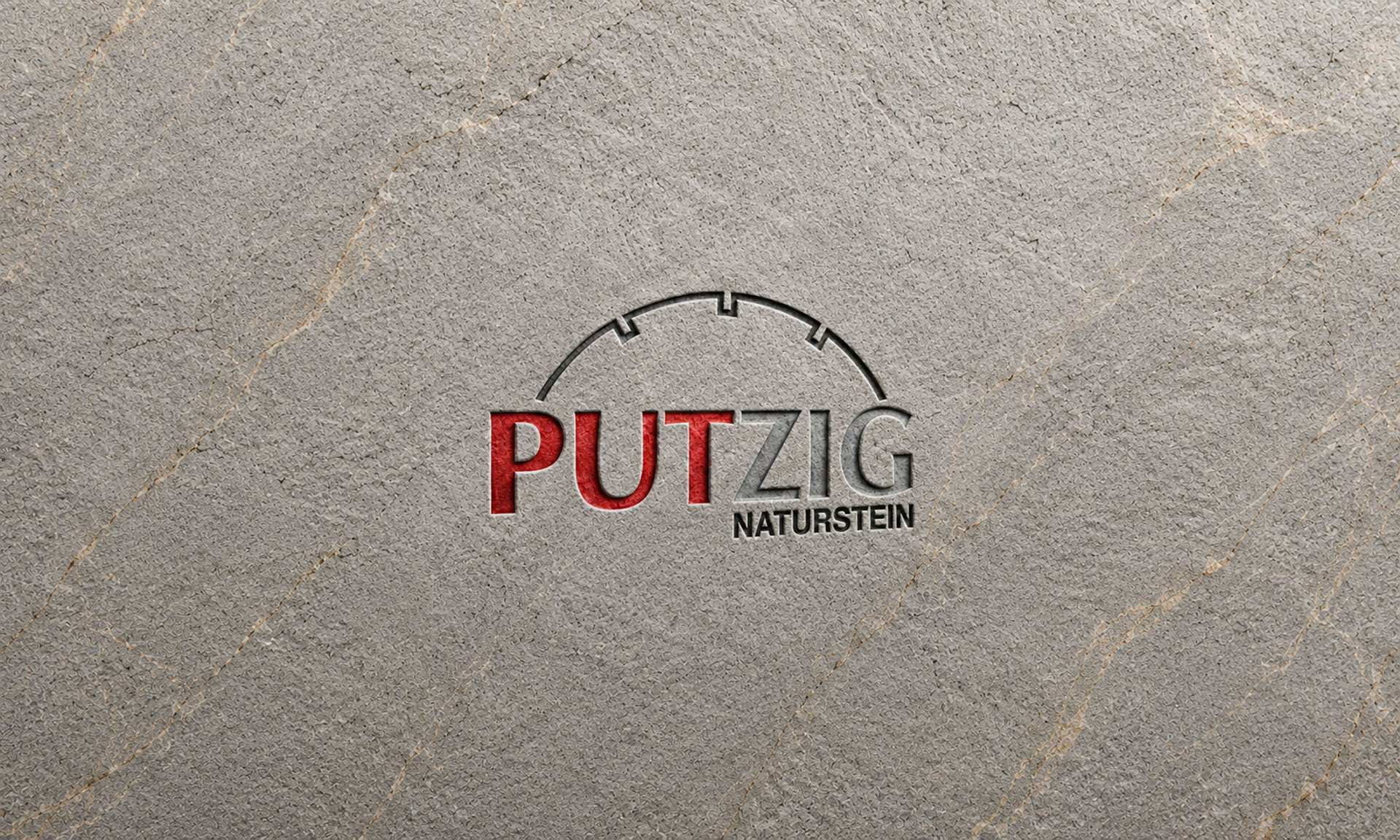 Logo auf Naturstein